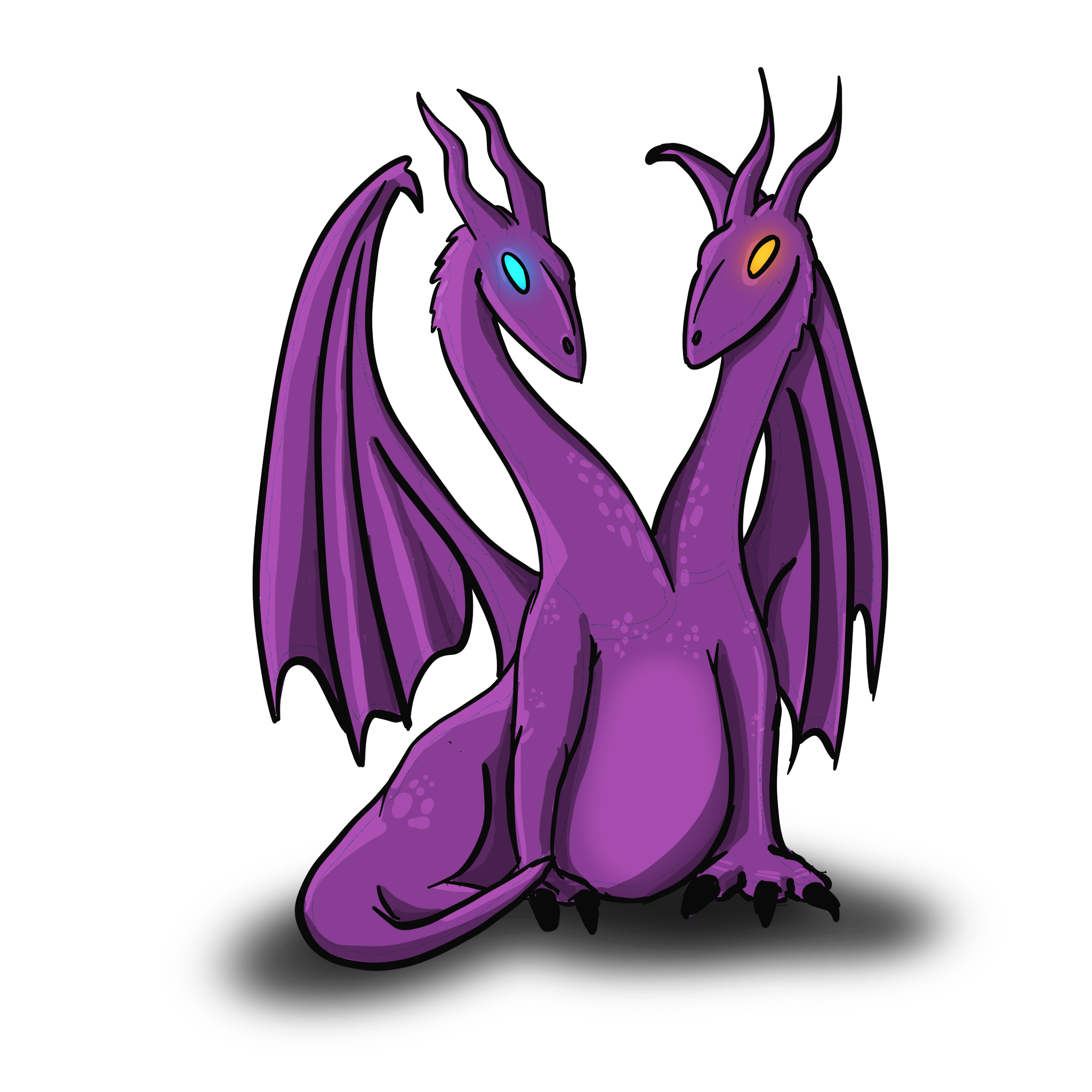 Purple two-headed dragons